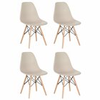 Conjunto 4 Cadeiras Para Sala De Jantar Eames Eiffel Dkr Nude