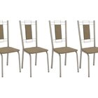Conjunto 4 Cadeiras Para Sala De Jantar Florença Metal Nickel