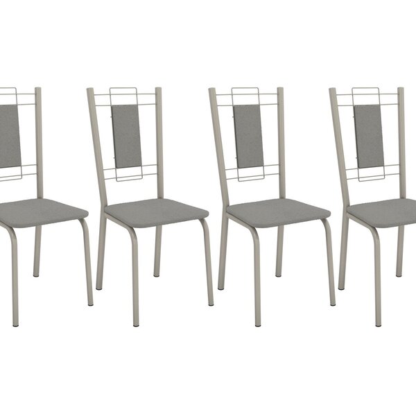 Conjunto 4 Cadeiras Para Sala De Jantar Florença Metal Nickel