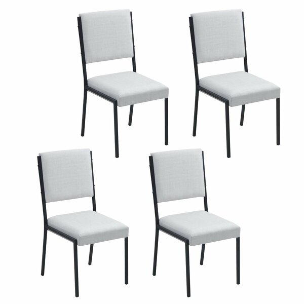 Conjunto 4 Cadeiras Para Sala De Jantar Lisboa Cinza / Preto