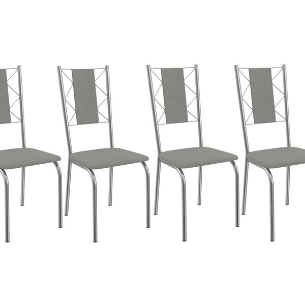 Conjunto 4 Cadeiras Para Sala De Jantar Lisboa Metal Cromado/