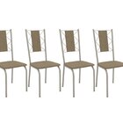 Conjunto 4 Cadeiras Para Sala De Jantar Lisboa Metal Nickel/b