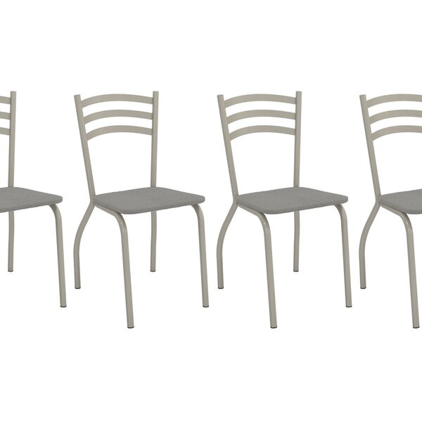 Conjunto 4 Cadeiras Para Sala De Jantar Portugal Metal Nickel