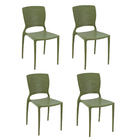 Conjunto 4 Cadeiras Plástico Polipropileno E Fibra De Vidro S