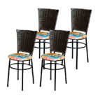 Conjunto 4 Cadeiras Preta Para Cozinha Hawai Café Com Assento