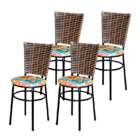 Conjunto 4 Cadeiras Preta Para Cozinha Hawai Cappuccino Com A