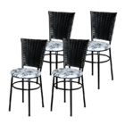 Conjunto 4 Cadeiras Preta Para Cozinha Hawai Com Assento Pers