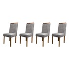 Conjunto 4 Cadeiras Safira Veludo Cinza Com Costura
