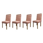 Conjunto 4 Cadeiras Safira Veludo Rose Com Costura