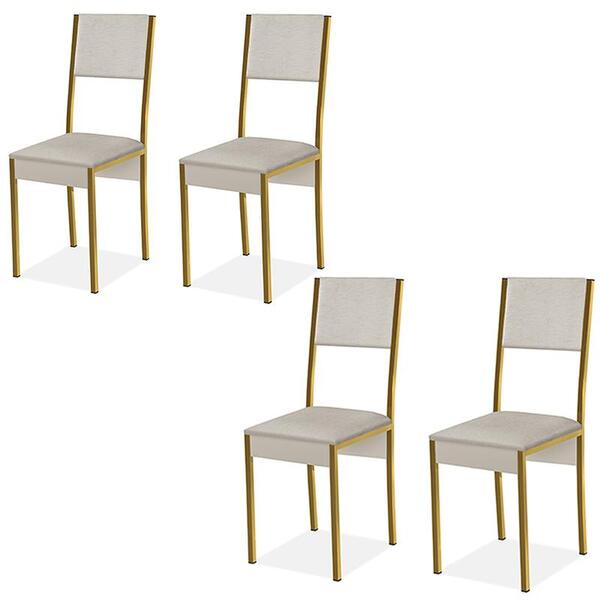 Conjunto 4 Cadeiras Steel Estilo Industrial Pés Em Aço