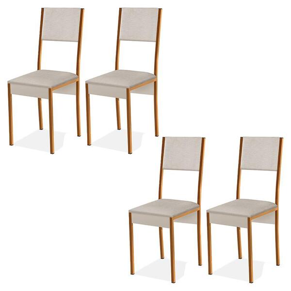 Conjunto 4 Cadeiras Steel Estilo Industrial Pés Em Aço