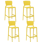 Conjunto 4 Cadeiras Tramontina Safira Alta Bar Em Polipropile