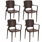 Conjunto 4 Cadeiras Tramontina Safira Em Polipropileno E Fibr