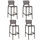 Conjunto 4 Cadeiras Tramontina Sofia Alta Bar Em Polipropilen