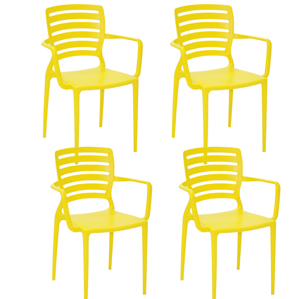 Conjunto 4 Cadeiras Tramontina Sofia Em Polipropileno Encosto