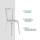 Conjunto 4 Cadeiras Tubo Cromado Napa Branca