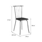 Conjunto 4 Cadeiras Tubo Cromado Napa Preta