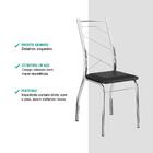 Conjunto 4 Cadeiras Tubo Cromado Napa Preta Carraro