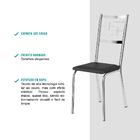 Conjunto 4 Cadeiras Tubo Cromado Napa Preta Carraro