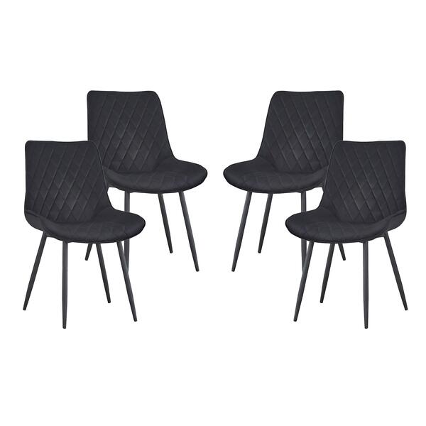 Conjunto 4 Cadeiras Veludo Preta Glenna Travel Max