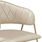 Conjunto 4 Cadeiras Veneza Couro Pérola Metal Dourado