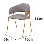 Conjunto 4 Cadeiras Veneza No Boucle Cinza E Metal Dourado