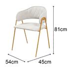 Conjunto 4 Cadeiras Veneza No Boucle Off E Metal Dourado