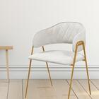 Conjunto 4 Cadeiras Veneza No Boucle Off E Metal Dourado