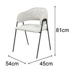 Conjunto 4 Cadeiras Veneza No Boucle Off E Metal Preto