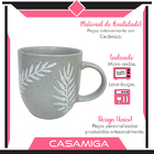 Conjunto 4 Canecas Chá Cerâmica Anastásia 397ml Cinza