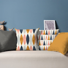 Conjunto 4 Capas De Almofada Geometrico Laranja E Cinza