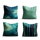 Conjunto 4 Capas De Almofada Geometrico Petroleo