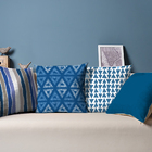 Conjunto 4 Capas De Almofada Geometricos Azuis