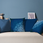 Conjunto 4 Capas De Almofada Meia Mandala Azul