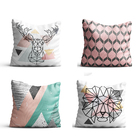 Conjunto 4 Capas De Almofada Scandinavo Leão Alce Geometrico