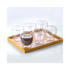 Conjunto 4 Copos Copo Parede Dupla De Vidro Bebida Quente Fri