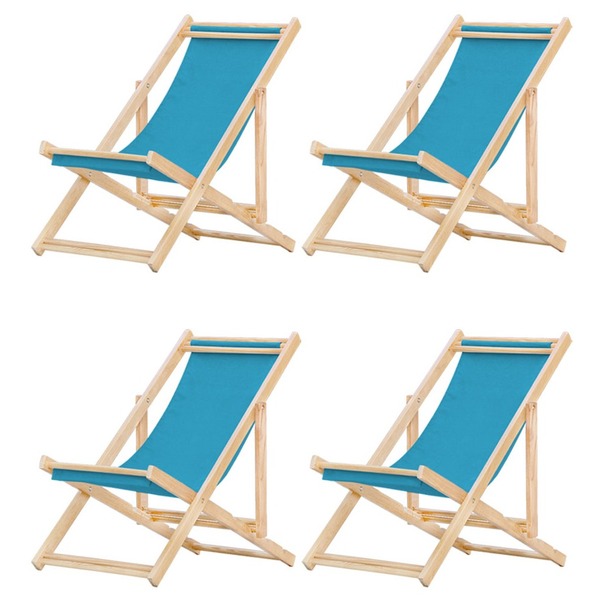 Conjunto 4 Espreguiçadeiras Preguiçosa Dobrável Sem Braço Mad