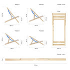 Conjunto 4 Espreguiçadeiras Preguiçosa Dobrável Sem Braço Mad