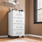 Conjunto 4 Gaveteiros Para Escritório 4 Gavetas Com Rodízios