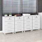 Conjunto 4 Gaveteiros Para Escritório 4 Gavetas Com Rodízios