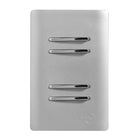 Conjunto 4 Interruptores Paralelos Cromados 4x2 Aço Dicompel