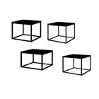 Conjunto 4 Mesas De Centro Quadrada Cube  Preto/preto