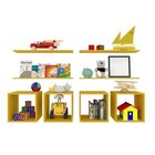 Conjunto 4 Nichos E 4 Prateleiras Kit Cubos  Amarelo
