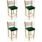 Conjunto 4 Peças Banqueta Empilhável Alta Para Bar Cor Dourad