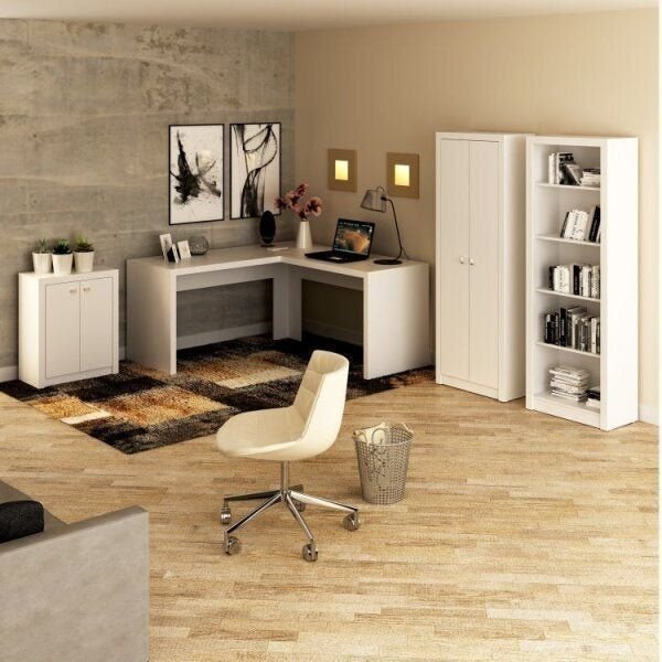 Conjunto 4 Peças Com Escrivaninha, Estante, Armário Multiuso