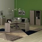 Conjunto 4 Peças Com Mesa Para Escritório Em L, Armários Alto