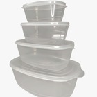 Conjunto 4 Peças Potes Plásticos Transparente Bpa Free