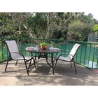 Conjunto 4 Poltronas Cannes Alumínio Café/bege Mesclado