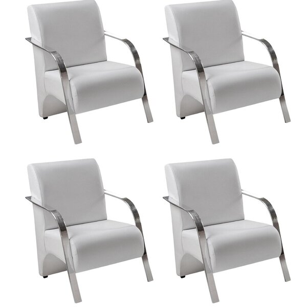 Conjunto 4 Poltronas Sevilha Braço Em Metal Cadeira Decorativ
