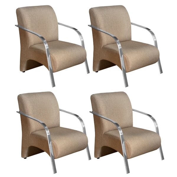 Conjunto 4 Poltronas Sevilha Braço Em Metal Cadeira Decorativ